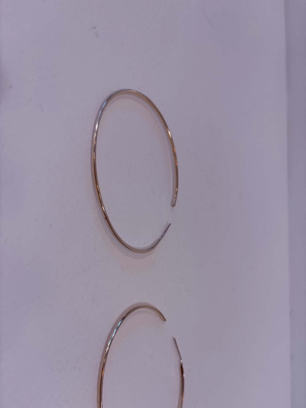 Sterling Silver Large Thin Hoop Earrings 2.25" Minimalist